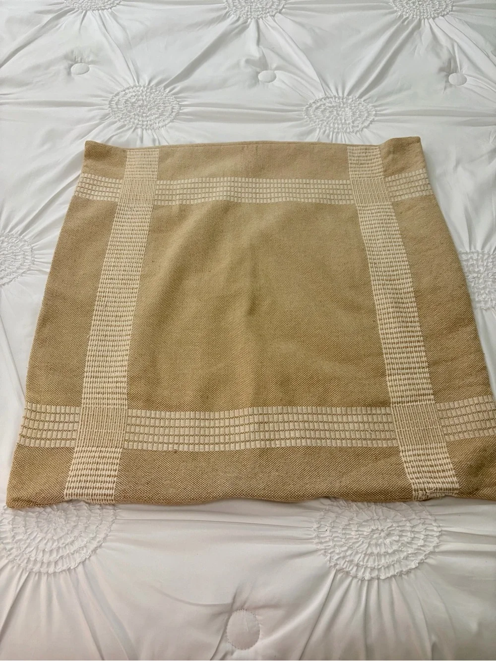 Threshold Studio McGee Neutral Tan & Cream Cotton Toss Pillow Cover 24 x 24